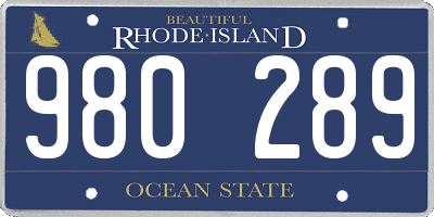 RI license plate 980289