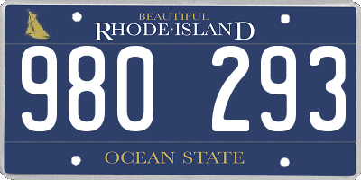 RI license plate 980293