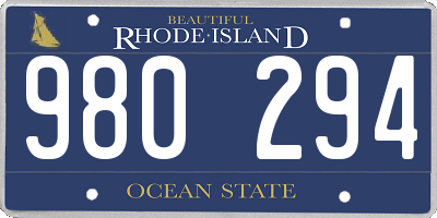 RI license plate 980294