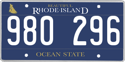 RI license plate 980296