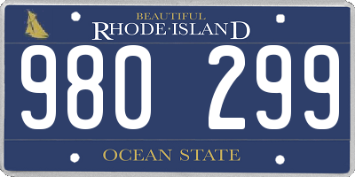 RI license plate 980299