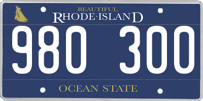 RI license plate 980300