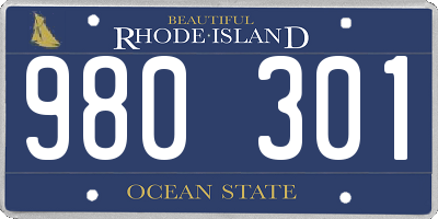 RI license plate 980301