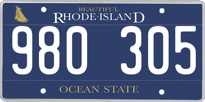 RI license plate 980305