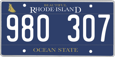 RI license plate 980307