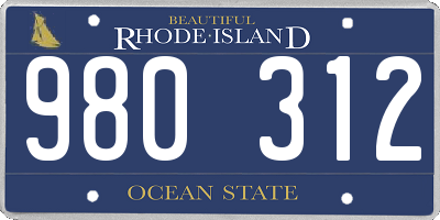 RI license plate 980312