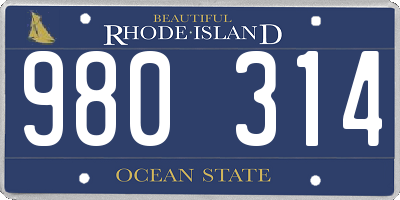 RI license plate 980314