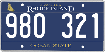 RI license plate 980321