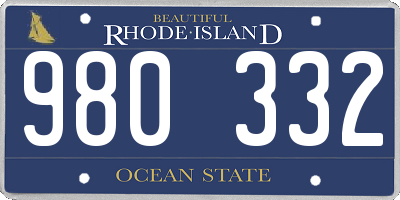 RI license plate 980332