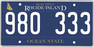 RI license plate 980333