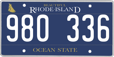 RI license plate 980336