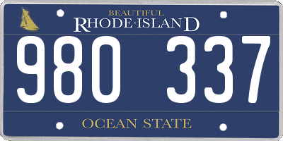 RI license plate 980337