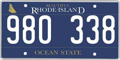 RI license plate 980338