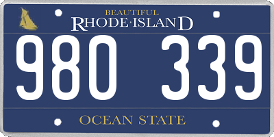 RI license plate 980339