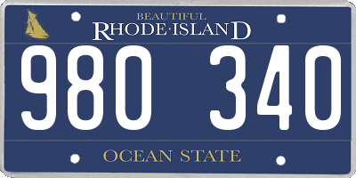 RI license plate 980340