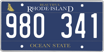 RI license plate 980341