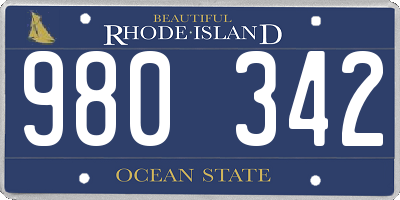 RI license plate 980342