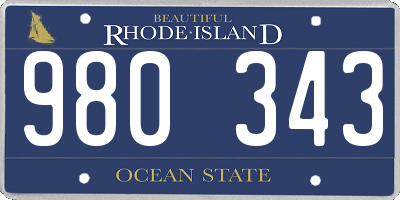 RI license plate 980343