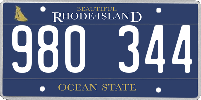 RI license plate 980344
