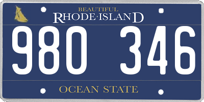 RI license plate 980346