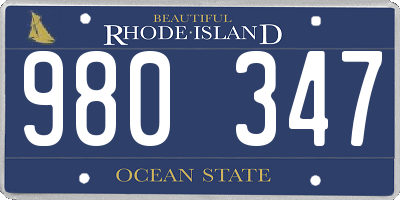 RI license plate 980347