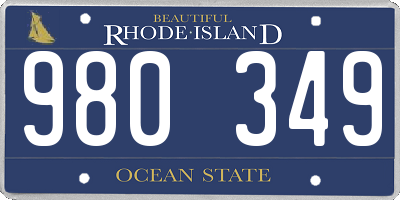RI license plate 980349