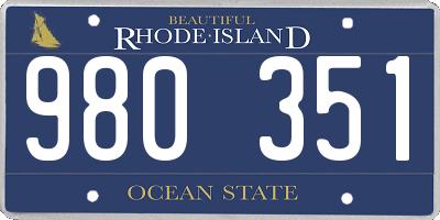 RI license plate 980351