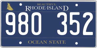 RI license plate 980352