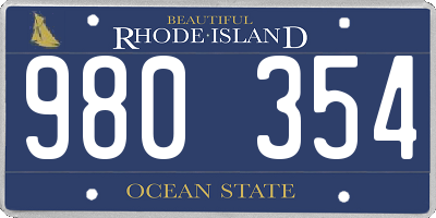 RI license plate 980354