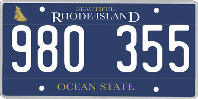 RI license plate 980355