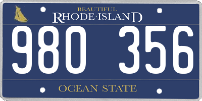 RI license plate 980356