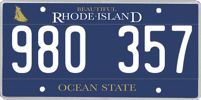 RI license plate 980357