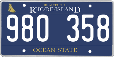 RI license plate 980358