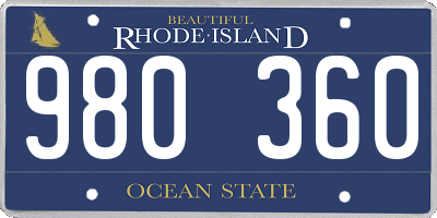 RI license plate 980360