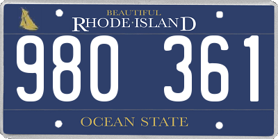 RI license plate 980361