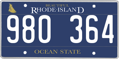 RI license plate 980364