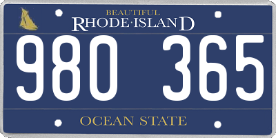 RI license plate 980365
