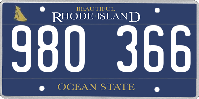 RI license plate 980366