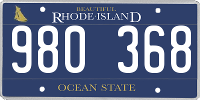 RI license plate 980368