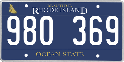 RI license plate 980369