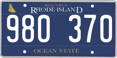 RI license plate 980370