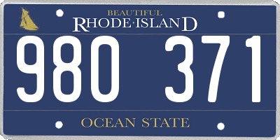 RI license plate 980371