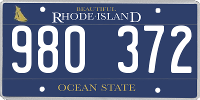 RI license plate 980372