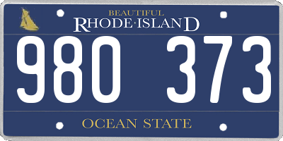 RI license plate 980373