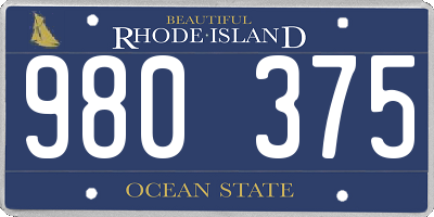 RI license plate 980375