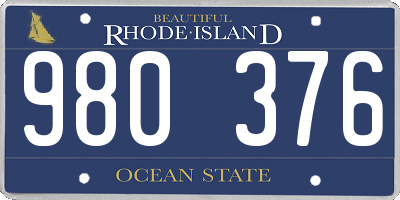 RI license plate 980376