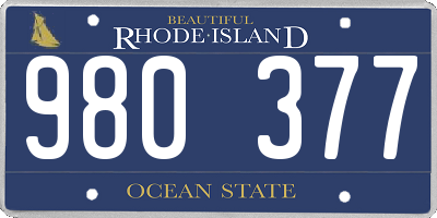 RI license plate 980377