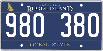 RI license plate 980380