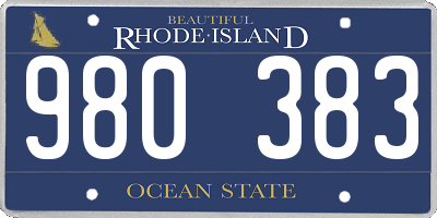 RI license plate 980383