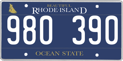 RI license plate 980390